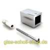 Artikelbild 1 des Artikels “stumpfer 90° Wandadapter für quadr. Stabilisierungsstange 15x15 GLAS-WAND glanzverchromt“