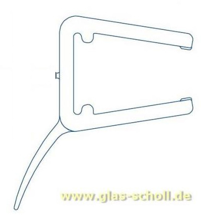 Artikelbild des Artikels “seitl. Dichtprofil mit gebogener Weichlippe 135° (2010mm) Duschdichtung 6-8mm Glas “