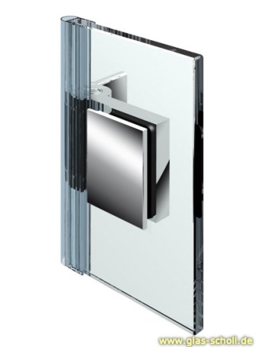 Artikelbild des Artikels “Flinter Glas-Wand 90Grad Duschtürband nach innen öffnend glanzverchromt“