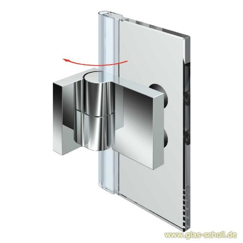 Artikelbild des Artikels “Nivello+ 90° Glas-Wand LINKS Hebe-Senk AUSSENBEFESTIGUNG flächenbündig Anschlag glanzverchromt“