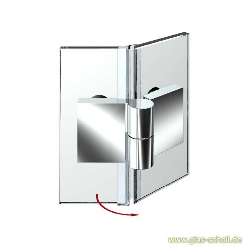 Artikelbild des Artikels “Nivello+ 135° Glas-Glas RECHTS Hebe-Senk flächenbündig Anschlag glanzverchromt“