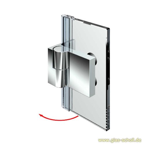 Artikelbild des Artikels “Nivello+ 90° Glas-Wand LINKS Hebe-Senk INNENBEFESTIGUNG flächenbündig Anschlag glanzverchromt“