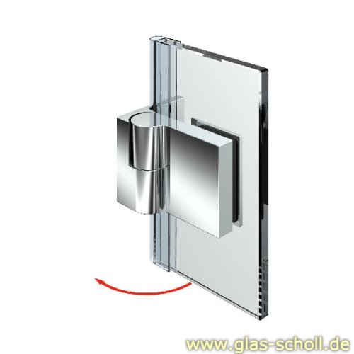 Artikelbild des Artikels “Nivello 90° Glas-Wand LINKS Hebe-Senk INNENBEFESTIGUNG Anschlag glanzverchromt“