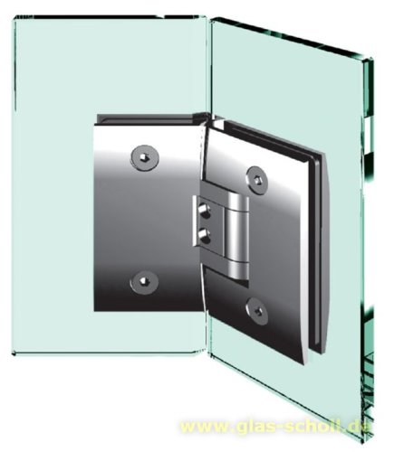 Artikelbild des Artikels “Pontere 135° Glas-Glas Duschpendeltürband (beidseitig öffnend) glanzverchromt“