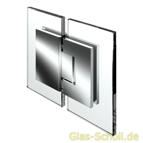 Artikelbild des Artikels “Modesta/Luno Duschpendeltürbeschlag Glas-Glas 180° für 6-12 mm Glas glanzverchromt“