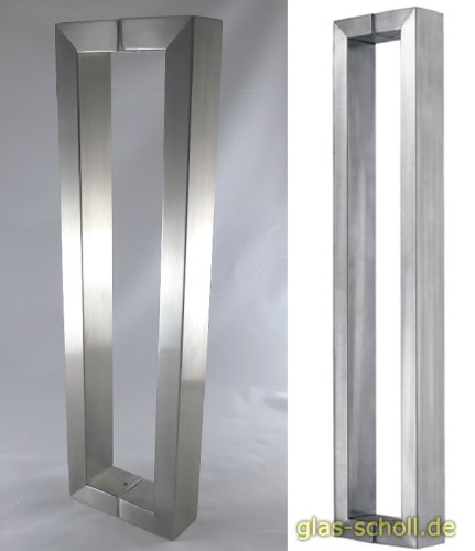Artikelbild des Artikels “beidseitiger eckiger DESIGN-Edelstahl Stossgriff (Lochb.14mm) Länge 475mm“