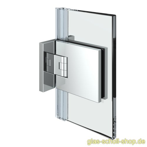 Artikelbild des Artikels “Flamea+ 90° Glas-Wand Pendel-Duschtürband beids. Befestigungslasche glanzverchromt“