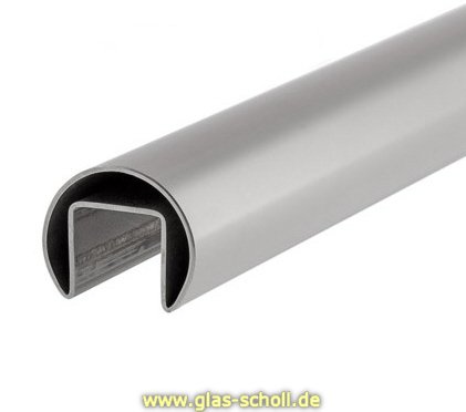 Artikelbild des Artikels “Edelstahl Handlauf rund gebürstet für Ganzglasgeländer 2500 mm “