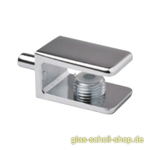 Artikelbild des Artikels “Glasplattenträger rechteckig 15x27 Glasstärke 6-10 mm für Lochrasterschränke glanzverchromt“