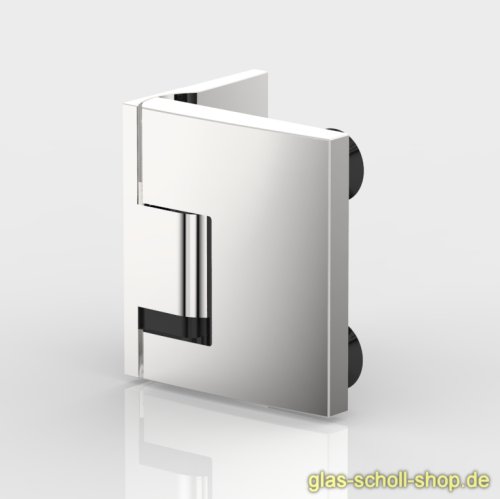 Artikelbild des Artikels “Pavone flächenbündiges Hebe-Senk-Pendel Duschtürband Glas-Wand 90° glanzverchromt“