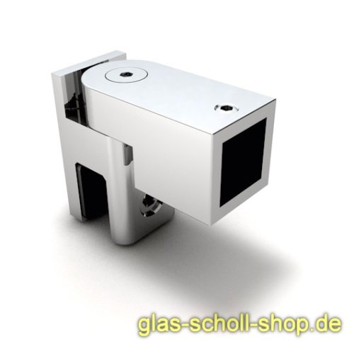 Artikelbild des Artikels “drehbarer Glas-Adapter für quadr. Stabilisierungsstange 15x15 glanzverchromt“