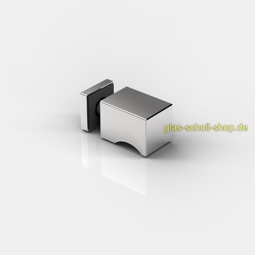 Artikelbild des Artikels “eckiger einseitiger Glastürknopf für 8-13,52 mm Glas für 12 mm Bohrung glanzverchromt“