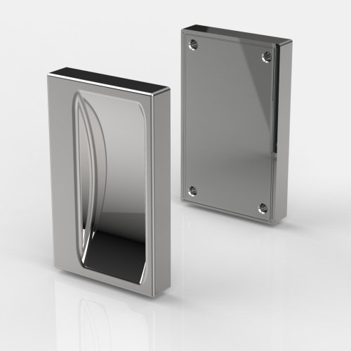 Artikelbild des Artikels “Glastürgriff/Muschelgriff selbstklebend 47x76x11mm glanzverchromt“