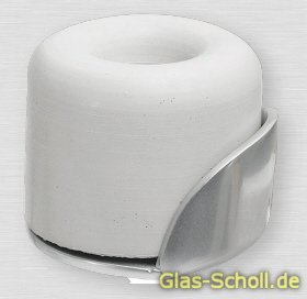 Artikelbild des Artikels “Türpuffer, für Innentüren d=40mm neusilber eloxiert Bodenmontage weiß“