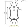Artikelbild 2 des Artikels “beidseitiger Edelstahl Duschtürgriff hochglanzpoliert d=19 mm für 12 mm Glas “