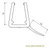 Artikelbild 4 des Artikels “unteres Wasserabweisprofil mit NUR 135° Lippe (1000mm) Duschdichtung für 6-8mm Glas “