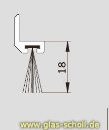 Artikelbild 1 des Artikels “Schiebetür-Dichtungsprofil für 8mm Glas Spaltmaße 14-18mm (3000mm) ähnl. Niro matt“