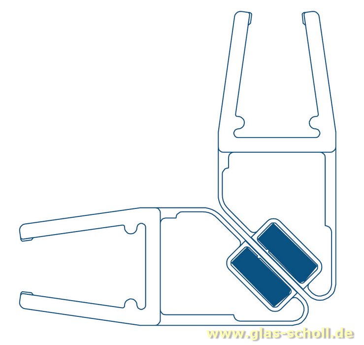 Artikelbild 1 des Artikels “Magnetprofil 90° (2500mm) Duschdichtung für 6-8mm Glas - ÜBERLÄNGE “