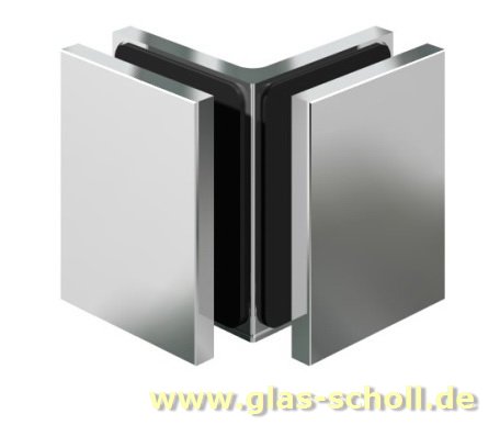 Artikelbild 1 des Artikels “Flamea, Flinter, Nivello 90° Glas-Glas Winkelverbinder Winkelhalter glanzverchromt“