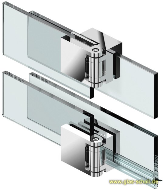 Artikelbild 1 des Artikels “Fluture Duschtürband-SET, überlappend, Glas-Glas 180° glanzverchromt“