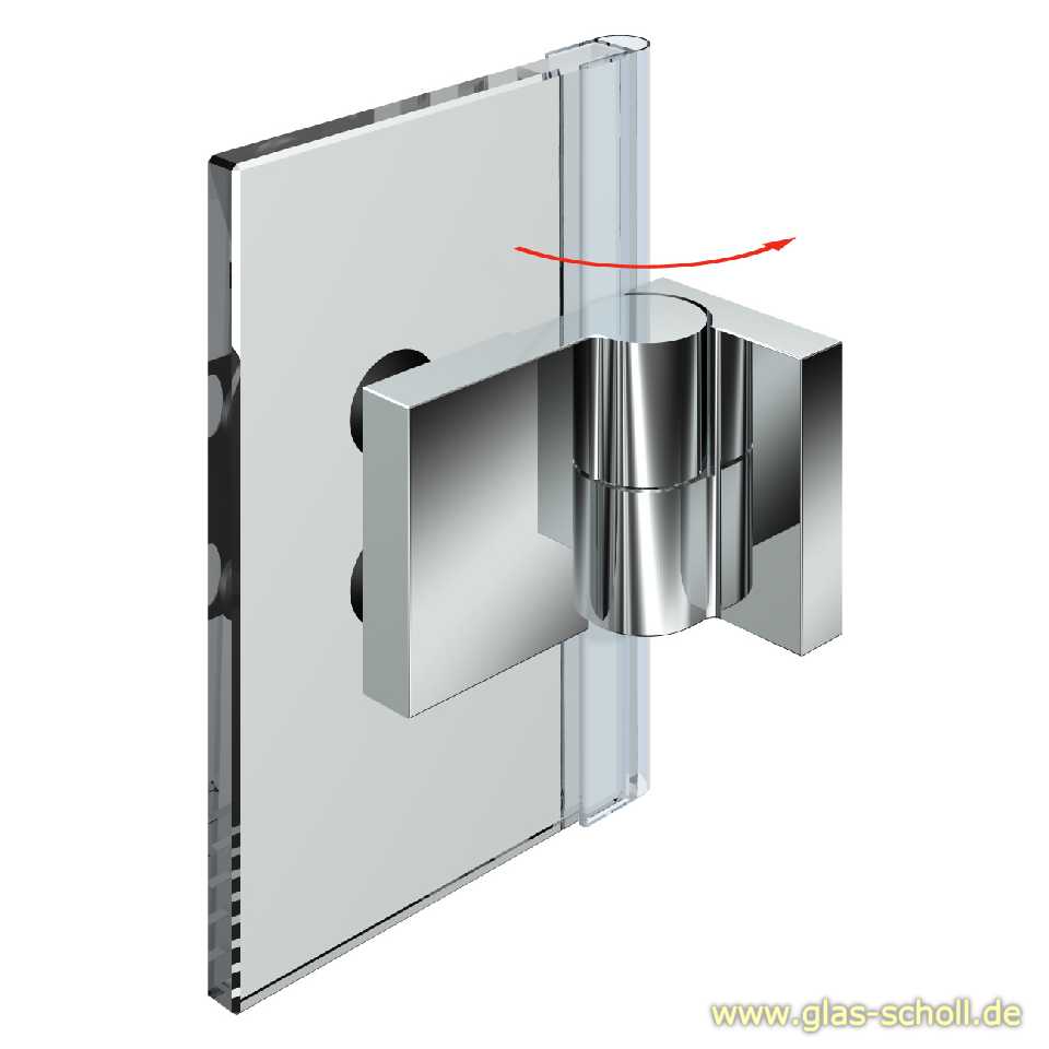 Artikelbild 1 des Artikels “Nivello+ 90° Glas-Wand RECHTS Hebe-Senk AUSSENBEFESTIGUNG flächenbündig Anschlag glanzverchromt“