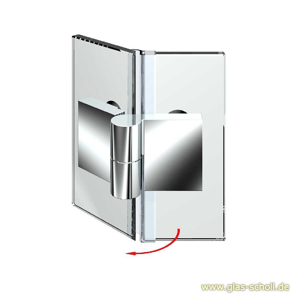 Artikelbild 1 des Artikels “Nivello+ 135° Glas-Glas LINKS Hebe-Senk flächenbündig Anschlag glanzverchromt“