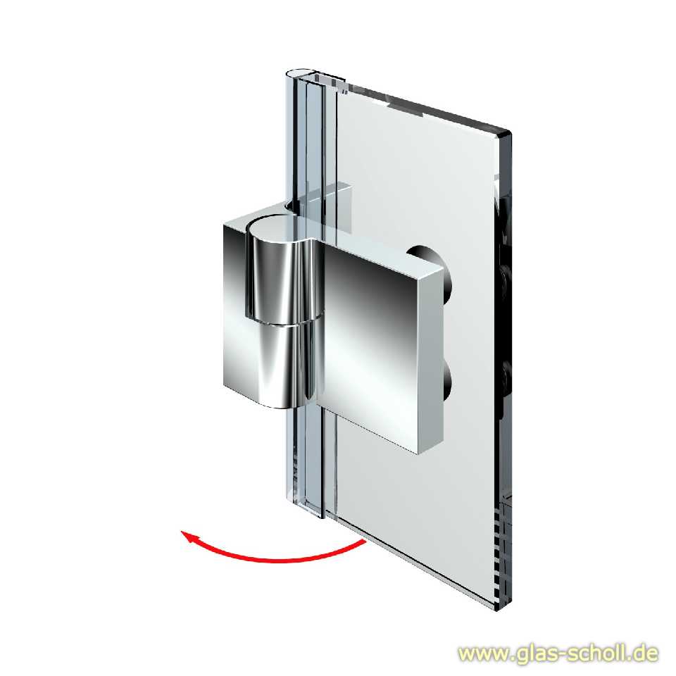 Artikelbild 1 des Artikels “Nivello+ 90° Glas-Wand LINKS Hebe-Senk INNENBEFESTIGUNG flächenbündig Anschlag glanzverchromt“