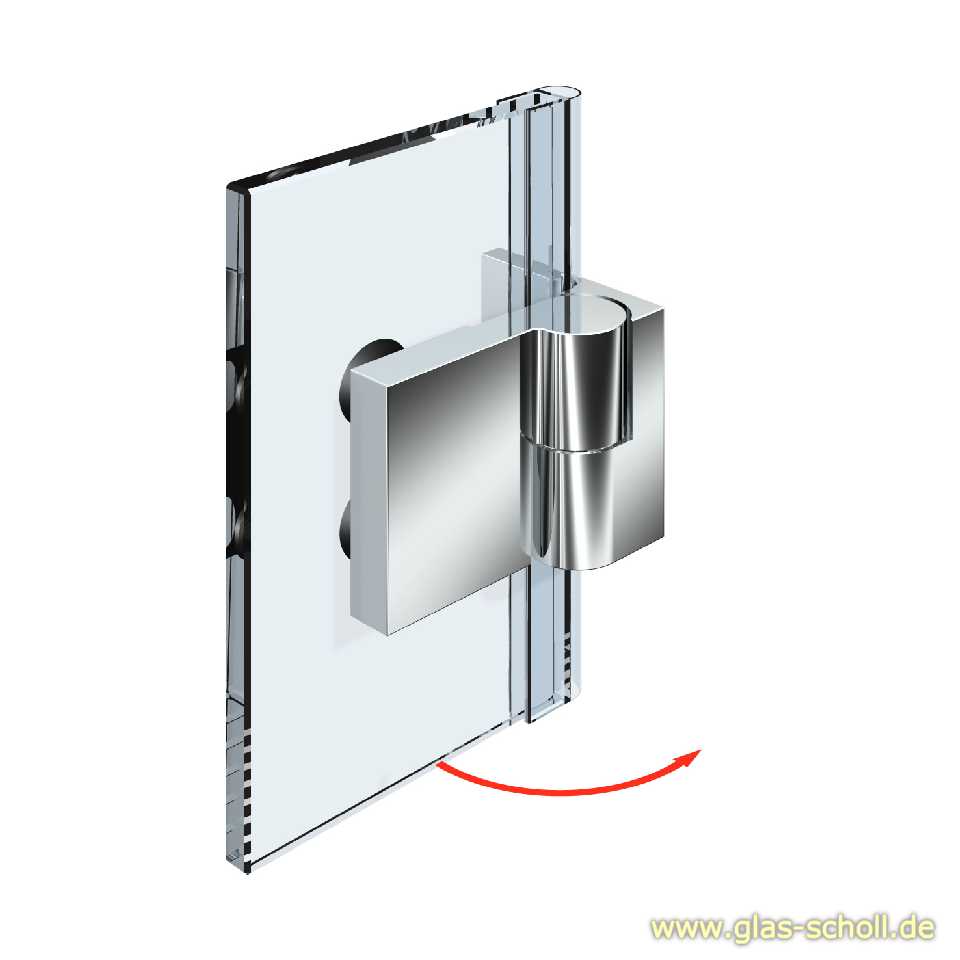 Artikelbild 1 des Artikels “Nivello+ 90° Glas-Wand RECHTS Hebe-Senk INNENBEFESTIGUNG flächenbündig Anschlag glanzverchromt“