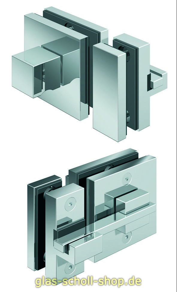 Artikelbild 1 des Artikels “Glastürriegel mit Schloss und Gegenkasten glanzverchromt “