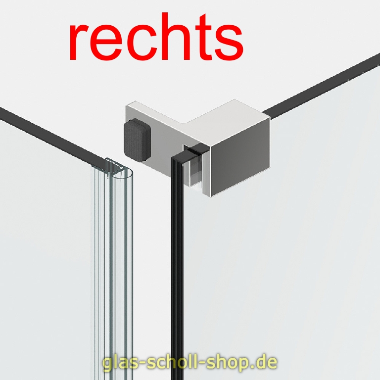 Artikelbild 1 des Artikels “Überdückungsschutz für Duschtür zum Festteil 90° aufsteckbar auf Glasoberkante glanzverchromt links“