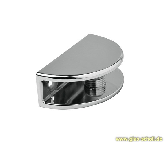 Artikelbild 1 des Artikels “Glasplattenträger halbrund 50x27 Glasstärke 6-10 mm glanzverchromt“
