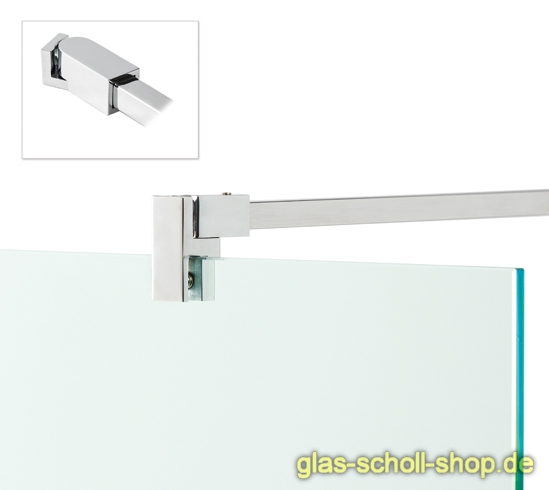 Artikelbild 1 des Artikels “Stabilisationsstangen-Set Square 12, Glas-Wand (kürzbar) 1,25 m glanzverchromt“