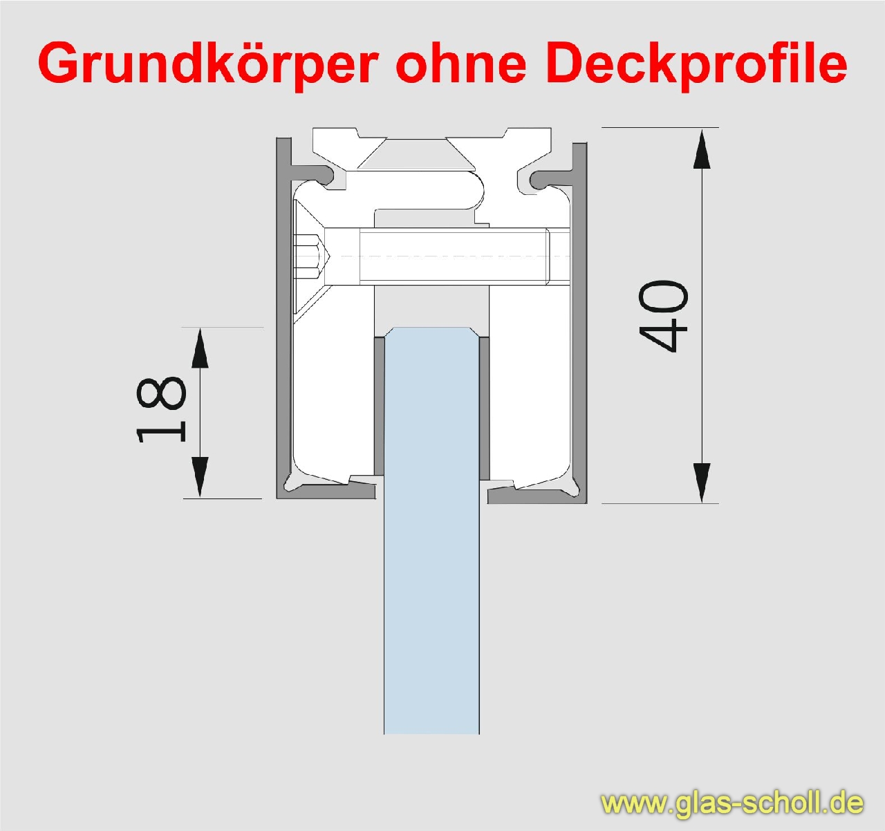 Artikelbild 1 des Artikels “Wandanschlußprofil/Oberlichtprofil Grundprofil 2,0m für 8mm Glas“
