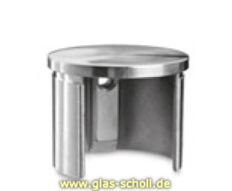 Artikelbild 1 des Artikels “Edelstahl Abschlusskappen gebürstet für gerades Ganzglasgeländer (Paar-2 Stk) “
