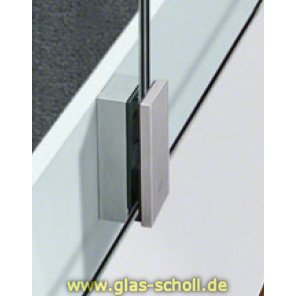 Artikelbild 1 des Artikels “Edelstahl Glasadapter gebürstet für vertikale Glasbefestigung von Ganzglasgeländern “