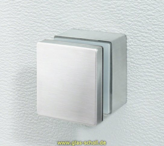 Artikelbild 1 des Artikels “Edelstahl Glasadapter quadratisch gebürstet für vertikale Glasbefestigung von Ganzglasgeländern “