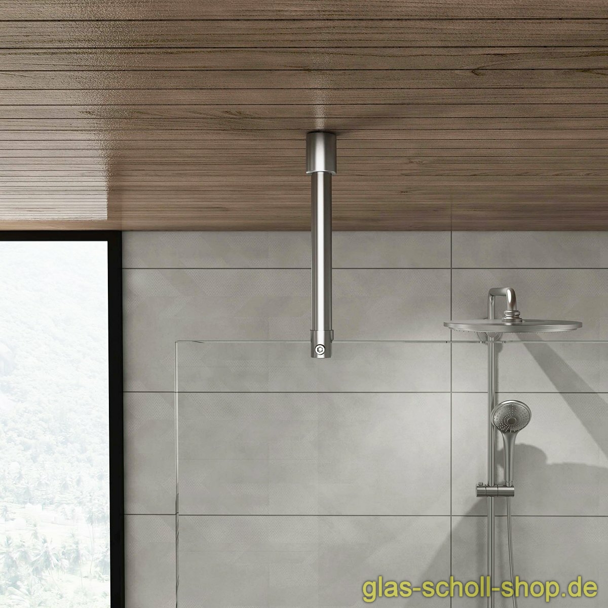 Artikelbild 1 des Artikels “runde Decken-Stabilisierungsstange 250 mm GLAS-DECKE (kürzbar) SET - Edelstahl Design“