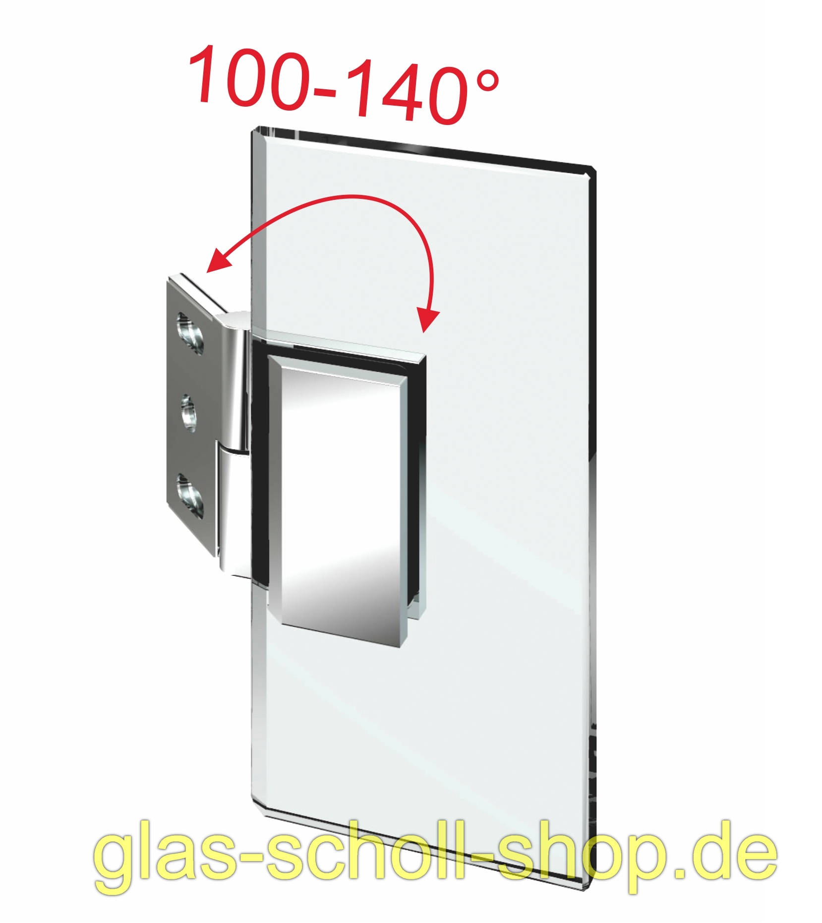 Artikelbild 1 des Artikels “Flamea-Flinter-Nivello 100-140° VERSTELLBARER Glas-Wand Winkelverbinder glanzverchromt“