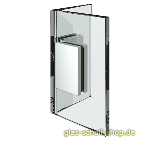 Artikelbild 1 des Artikels “Flamea+ Winkelverbinder 90° Glas-Glas stufenlos von 80-180° verstellbar (verdeckte Verschraubung) glanzverchromt“