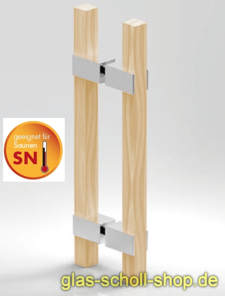 Artikelbild 1 des Artikels “beidseitiger quadratischer Sauna Holzstangengriff h=320 glanzverchromt“