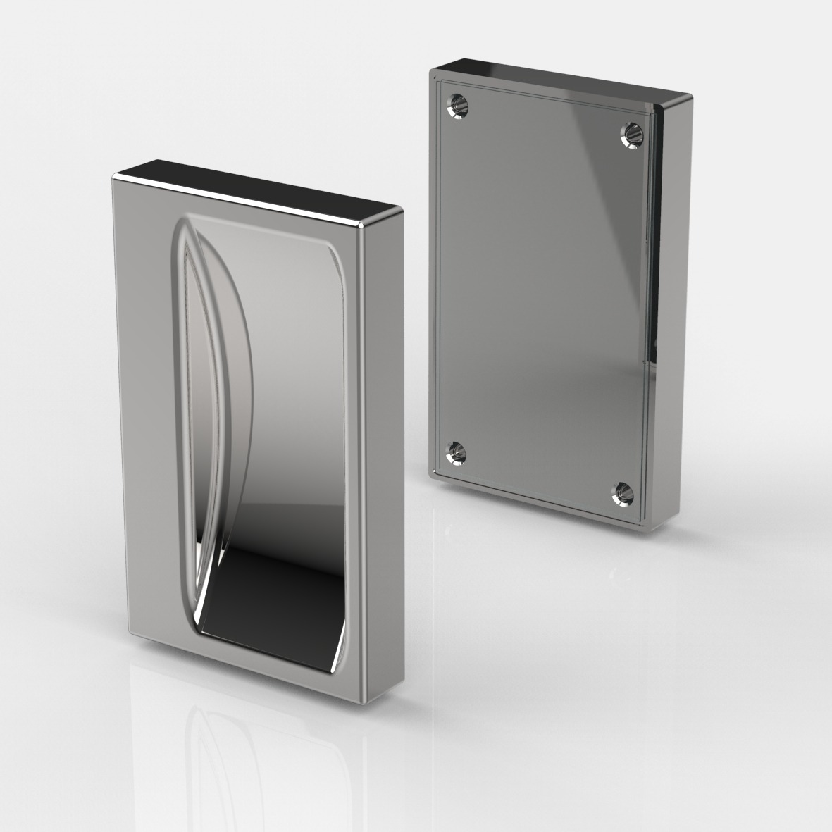 Artikelbild 1 des Artikels “Glastürgriff/Muschelgriff selbstklebend 47x76x11mm glanzverchromt“