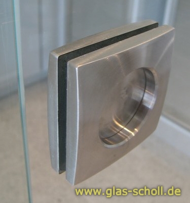 Artikelbild 1 des Artikels “beidseitig aufklebbare -leicht gewölbte- eckige Edelstahl Griffmuschel 60x60 Edelstahl geschliffen“