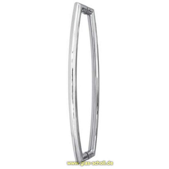 Artikelbild 1 des Artikels “beidseitiger gebogene Edelstahl U-Stoßgriff für 8-12 mm Glas poliert“