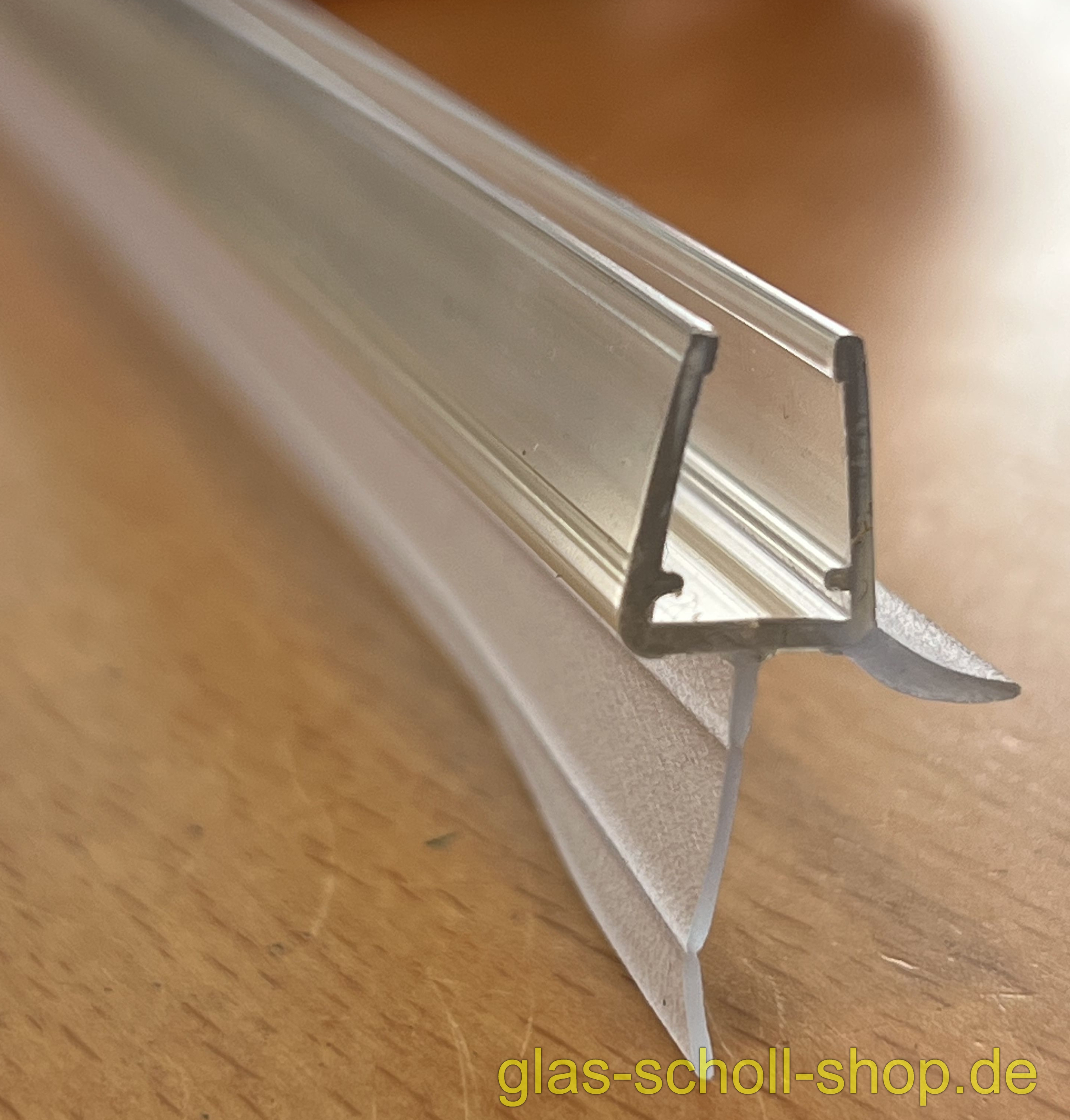 Artikelbild 2 des Artikels “unteres EXTRALANGE Wasserabweisprofil mit 135° Lippe Duschdichtung für 6-8mm Glas 1000 mm“