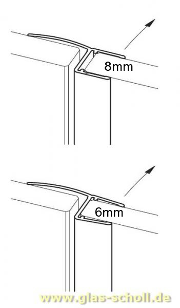 Artikelbild 2 des Artikels “Mitteldichtprofil mit langer Weichlippe (2500mm) Duschdichtung 6-8mm Glas - ÜBERLÄNGE “