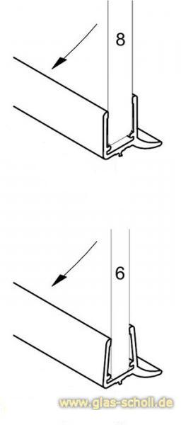 Artikelbild 2 des Artikels “unteres Wasserabweisprofil mit NUR 135° Lippe (1000mm) Duschdichtung für 6-8mm Glas “