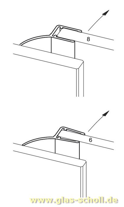 Artikelbild 2 des Artikels “Mitteldichtprofil für überlappende Duschtüren (Falttürflügel) (2010mm) Duschdichtung für 6-8mm Glas “