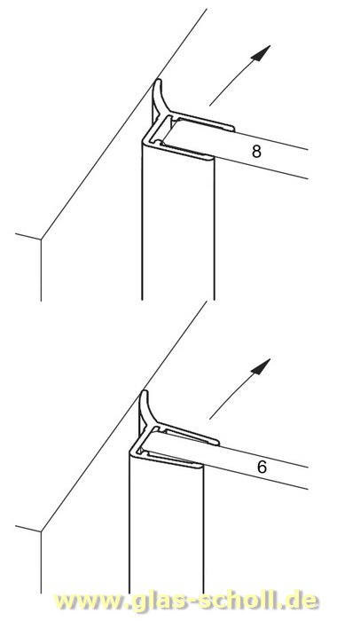 Artikelbild 2 des Artikels “seitl. Dichtprofil mit gebogener Weichlippe 135° (2010mm) Duschdichtung 6-8mm Glas “