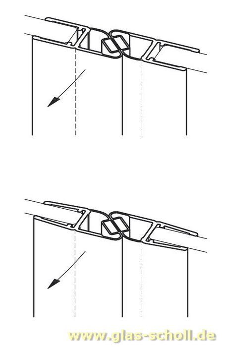 Artikelbild 2 des Artikels “Magnetprofil 180° (2010mm) versetzte Mittel-Duschdichtung für 6-8mm Glas “