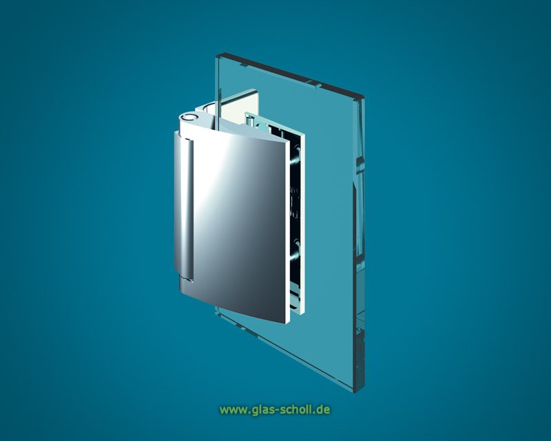 Artikelbild 2 des Artikels “Papillon 90° Glas-Wand Duschtür-Anschlagband (selbstschl. Magnettechnik) glanzverchromt“